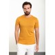 Mustard Color Crew Neck Design Classic Men's Tshirt