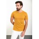 Mustard Color Crew Neck Design Classic Men's Tshirt
