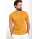 Mustard Color Crew Neck Design Classic Men's Tshirt