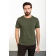 Khaki Color Crew Neck Design Classic Men's Tshirt