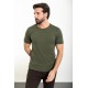 Khaki Color Crew Neck Design Classic Men's Tshirt