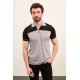 Grey Color Figured Design Casual Polo Tshirt