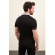 Grey Color Figured Design Casual Polo Tshirt