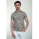 Brown Color Figured Design Casual Men's Tshirt