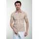 Beige Color Figured Design Casual Men's Tshirt