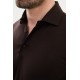 Brown Color Classic Shirt Collar Men's T Shirt