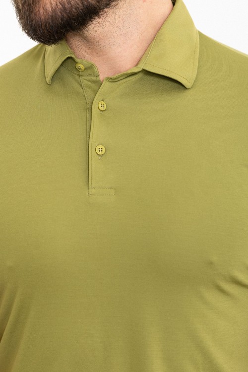 Green Color Shirt Collar Design Classic Men's Polo Tshirt