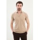 Beige Color Classic Shirt Collar Men's T Shirt