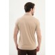Beige Color Classic Shirt Collar Men's T Shirt
