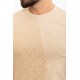 Camel Color Double Sided Figured Design Casual Men's Tshirt