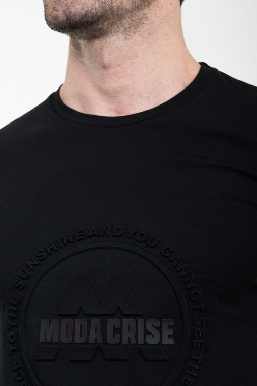Black Color Digital Printing Design Casual Men's Tshirt