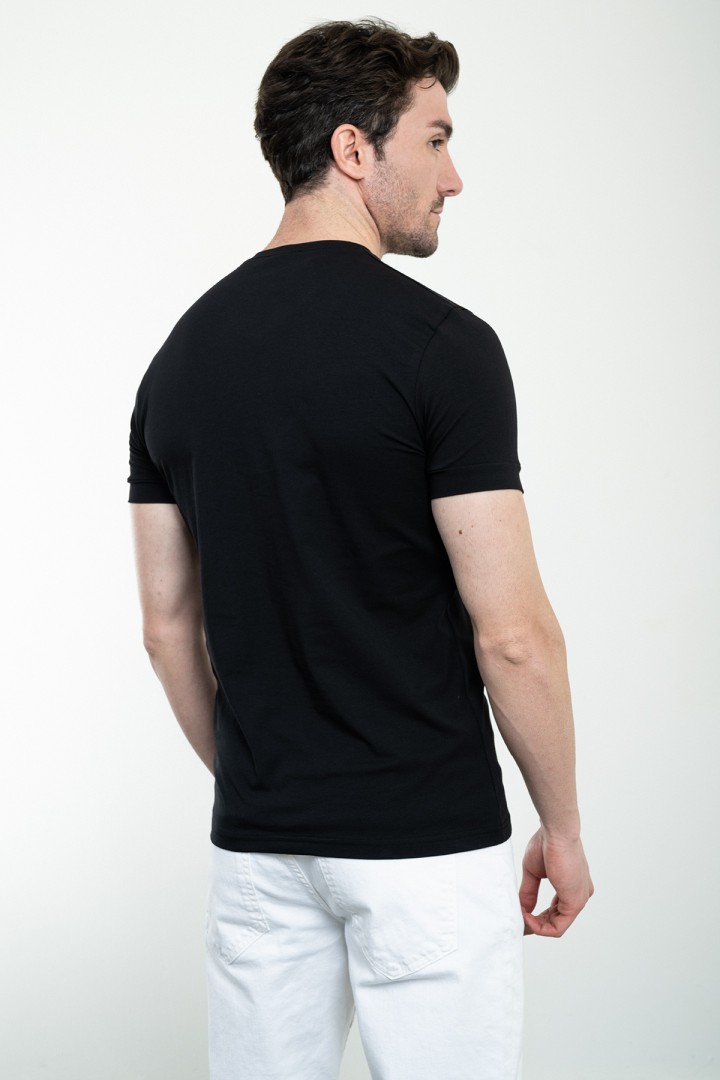 Black Color Digital Printing Design Casual Men's Tshirt