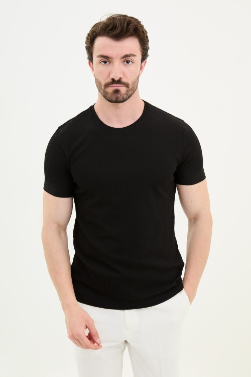 Black Color Striped Design Classic Men's Tshirt