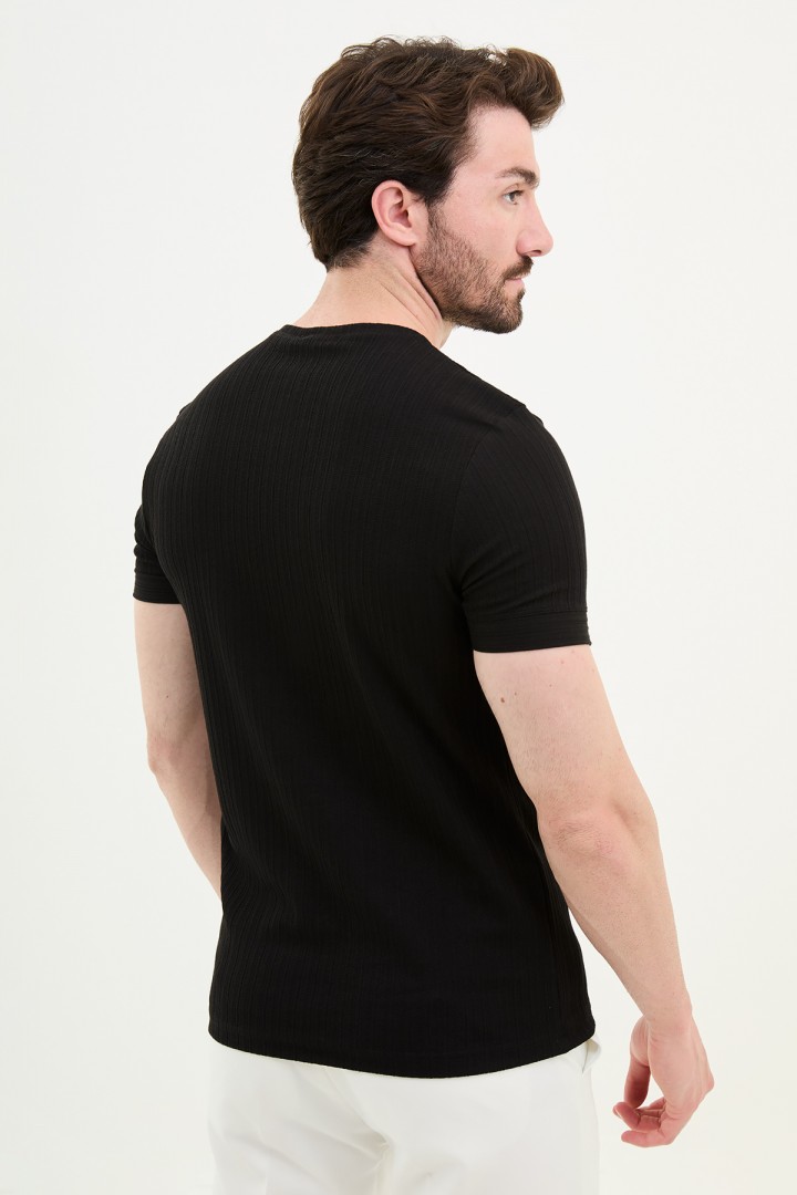 Black Color Striped Design Classic Men's Tshirt
