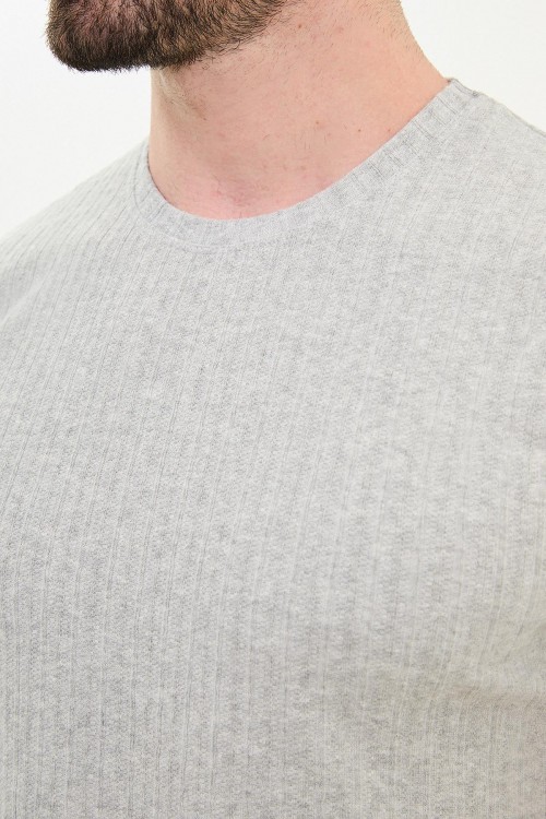 Grey Color Striped Design Classic Men's Tshirt