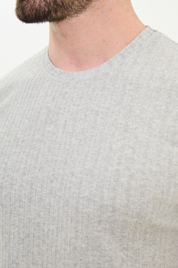 Grey Color Striped Design Classic Men's Tshirt
