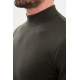 Khaki Color Mock Turtleneck Design Classic Men's Tshirt