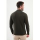 Khaki Color Mock Turtleneck Design Classic Men's Tshirt