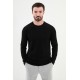 Black Color Casual Crew Neck Men's Sweatshirt