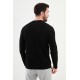 Black Color Casual Crew Neck Men's Sweatshirt