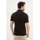 Brown Color Casual Zippered Shirt Collar Design Men's T Shirt