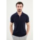 Dark Blue Color Casual Zippered Shirt Collar Design Men's T Shirt