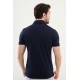 Dark Blue Color Casual Zippered Shirt Collar Design Men's T Shirt
