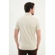 Stone Color Casual Zippered Shirt Collar Design Men's T Shirt