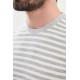 Grey Color Casual Men's Striped Tshirt