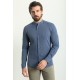 Indigo Color Mandarin Collar Design Casual Linen Men's Shirt