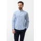 Blue Color Mandarin Collar Design Casual Linen Men's Shirt