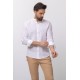 White Color Mandarin Collar Design Casual Linen Men's Shirt