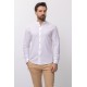 White Color Mandarin Collar Design Casual Linen Men's Shirt