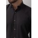 Black Color Casual Linen Men's Shirt