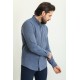 Indigo Color Casual Linen Men's Shirt