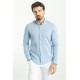 Blue Color Casual Linen Men's Shirt