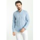Blue Color Casual Linen Men's Shirt