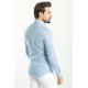 Blue Color Casual Linen Men's Shirt