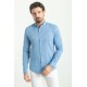 Sax Color Casual Linen Men's Shirt
