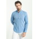 Sax Color Casual Linen Men's Shirt