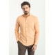 Orange Color Casual Linen Men's Shirt