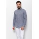 Light Grey Color Casual Linen Men's Shirt
