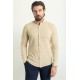Beige Color Casual Linen Men's Shirt