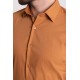 Camel Cotton And Elastane Fabrics Classic Men's Shirt