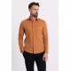 Camel Cotton And Elastane Fabrics Classic Men's Shirt