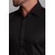 Black Cotton And Satin Fabrics With Hidden Buttons Classic Mens Shirt