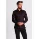 Black Cotton And Satin Fabrics With Hidden Buttons Classic Mens Shirt