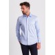 Blue Cotton And Satin Fabrics With Hidden Buttons Classic Mens Shirt