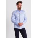 Blue Cotton And Satin Fabrics With Hidden Buttons Classic Mens Shirt