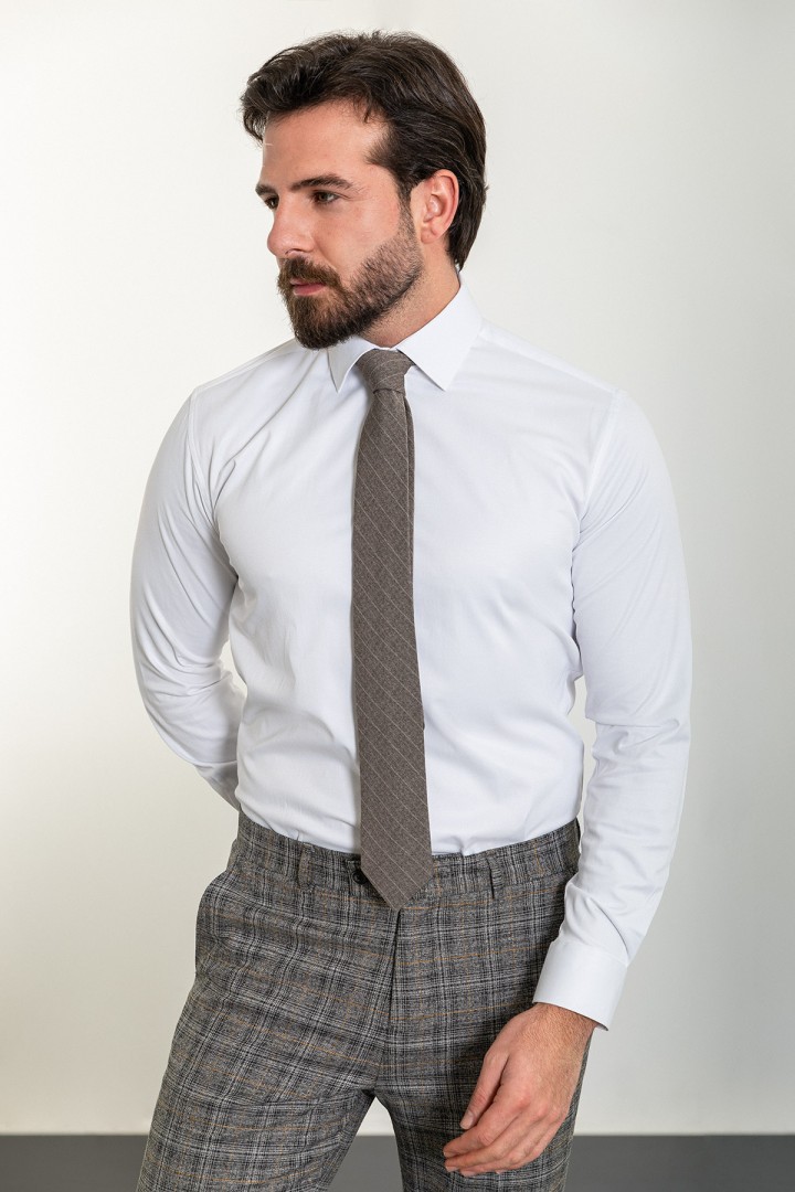 White Color Classic Men'S Oxford Shirt